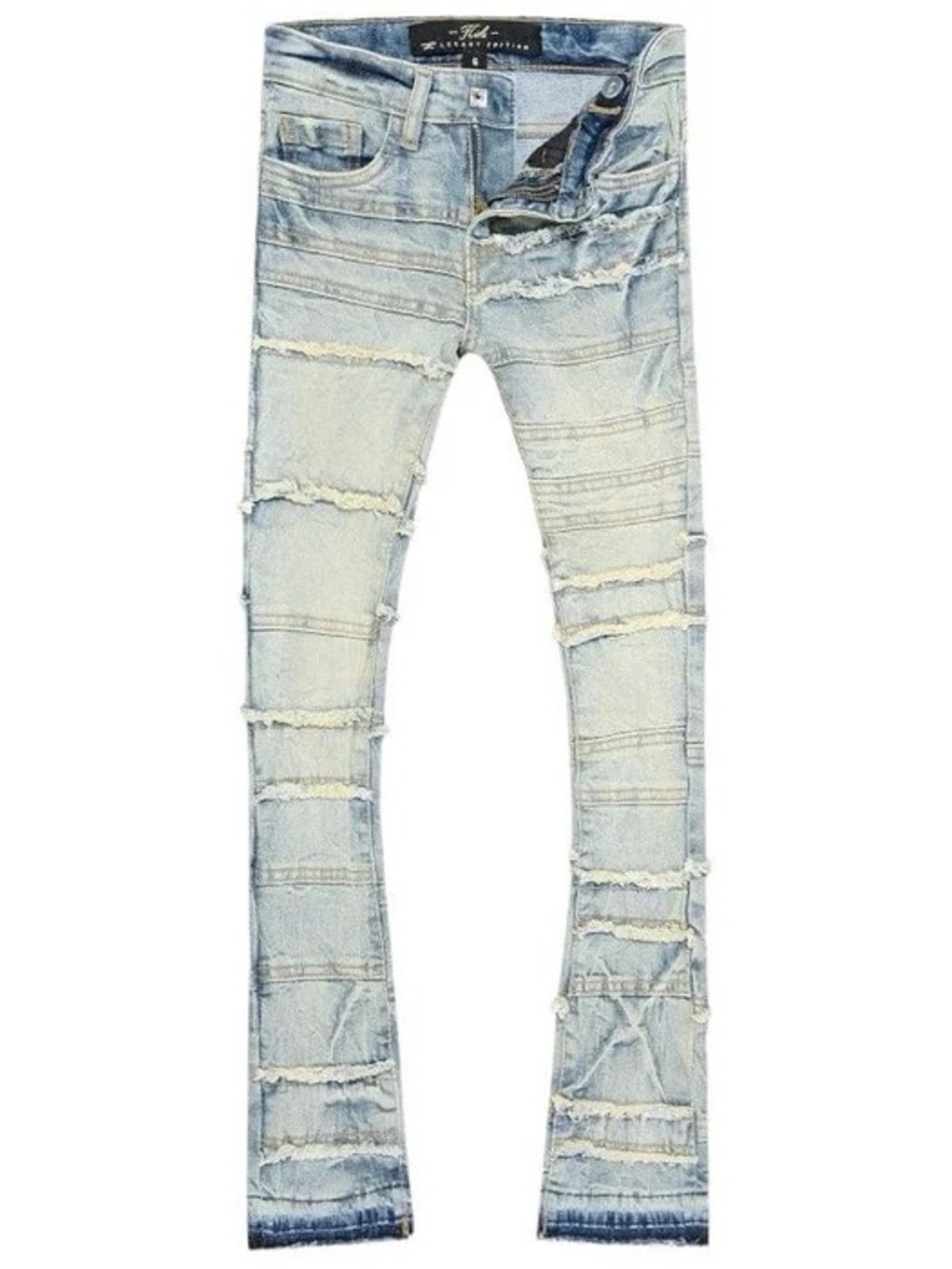 NWT Jordan Craig Kids Stacked Jason Denim Jeans Iced Lager Size 14 Streetwear